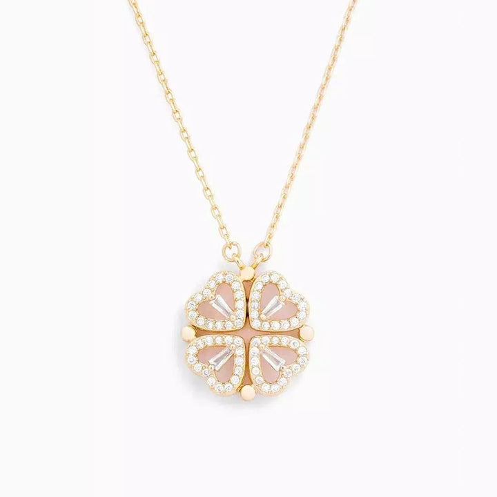 Heart Necklace | Convertible Pendant | Sparkling Lucky Motif Eye-Catcher