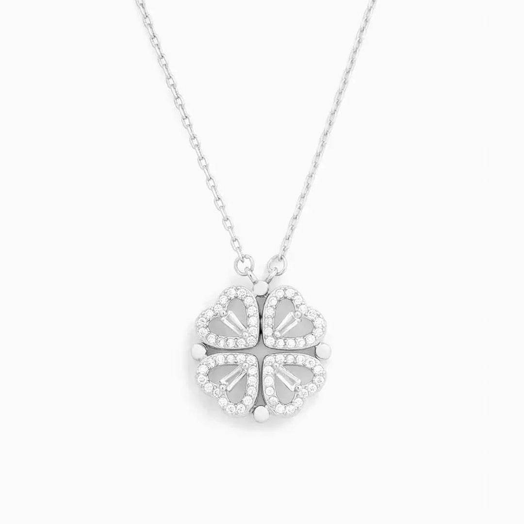 Heart Necklace | Convertible Pendant | Sparkling Lucky Motif Eye-Catcher