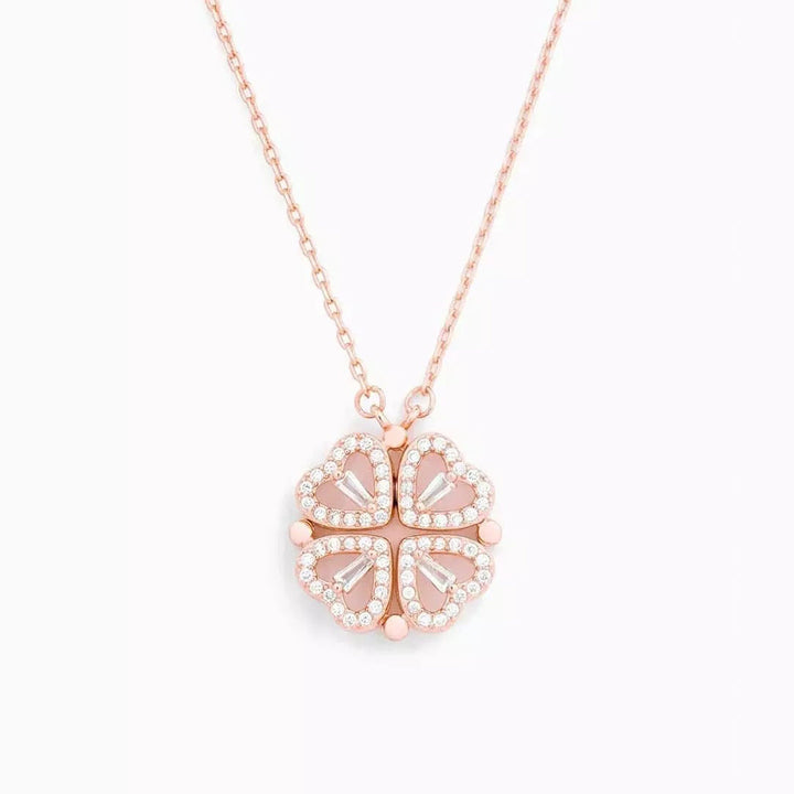Heart Necklace | Convertible Pendant | Sparkling Lucky Motif Eye-Catcher