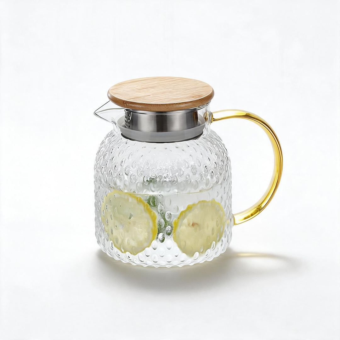 Heat-Resistant Glass Pitcher with Bamboo Lid – 1000 / 1900 ml