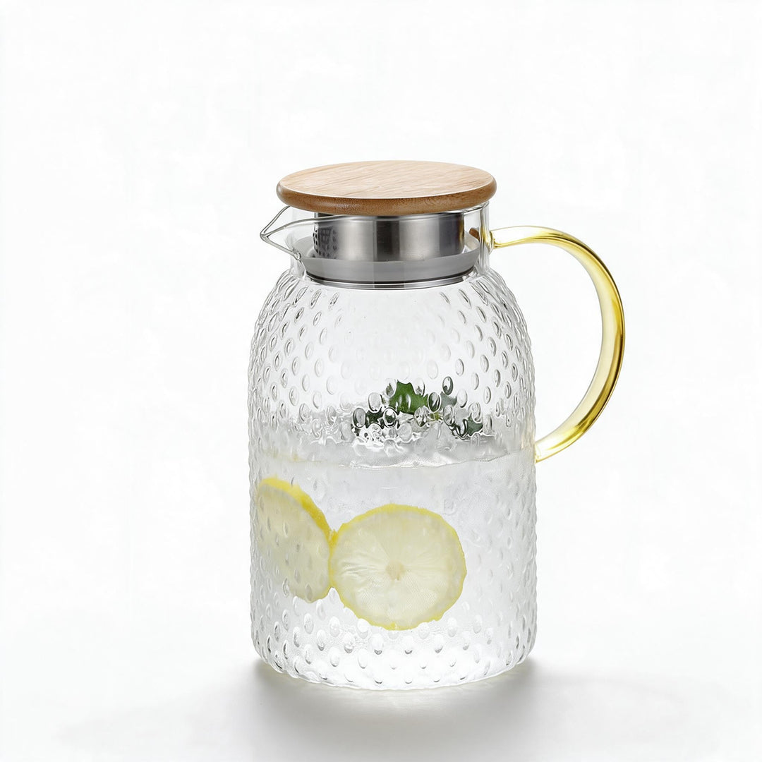 Heat-Resistant Glass Pitcher with Bamboo Lid – 1000 / 1900 ml