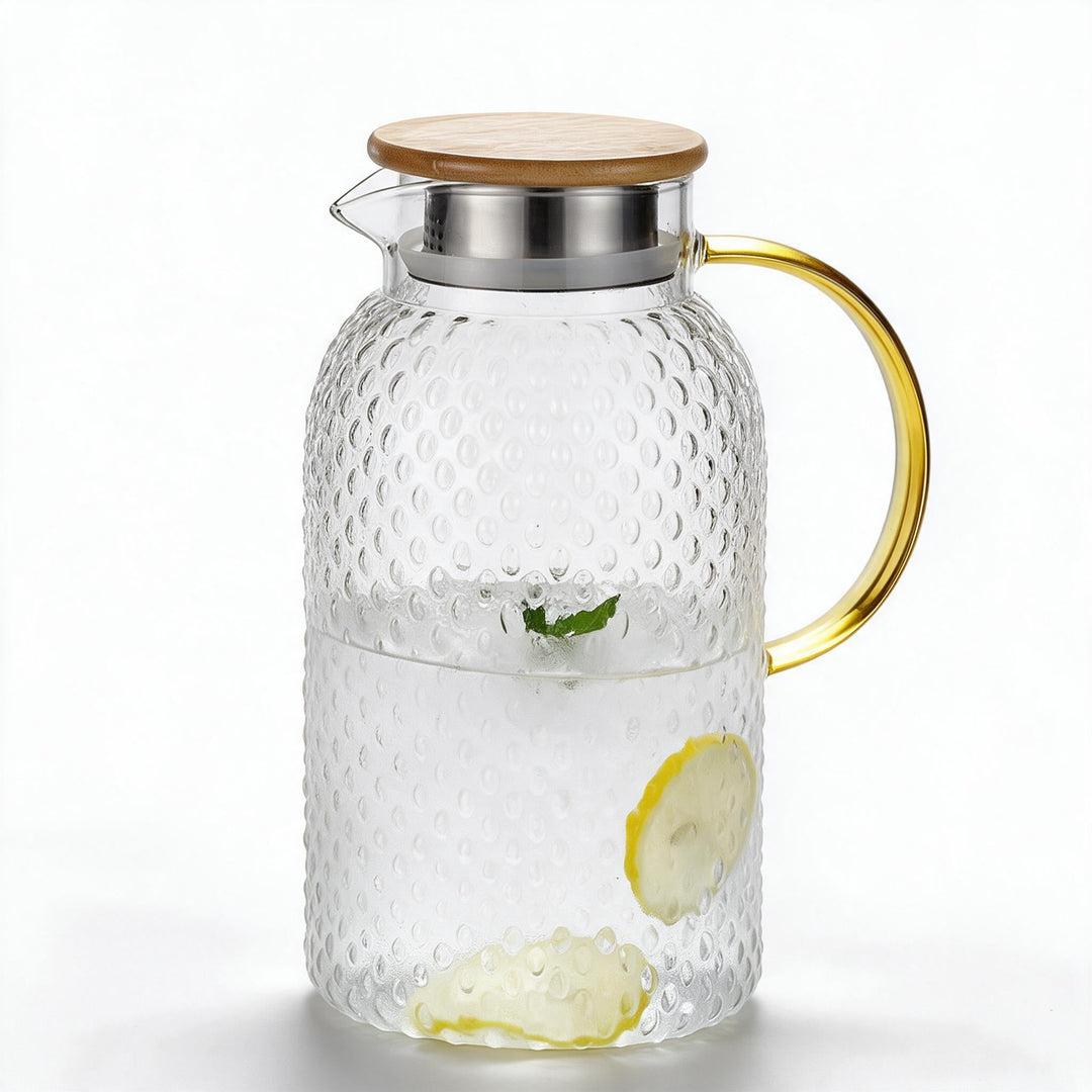 Heat-Resistant Glass Pitcher with Bamboo Lid – 1000 / 1900 ml