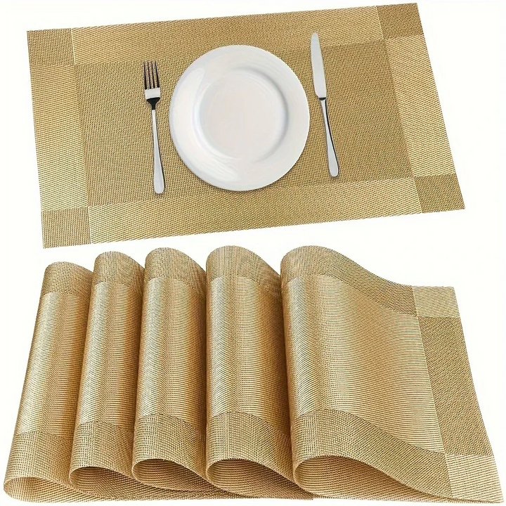 Heat-Resistant PVC Placemats - Washable &amp; Non-Slip Table Mats