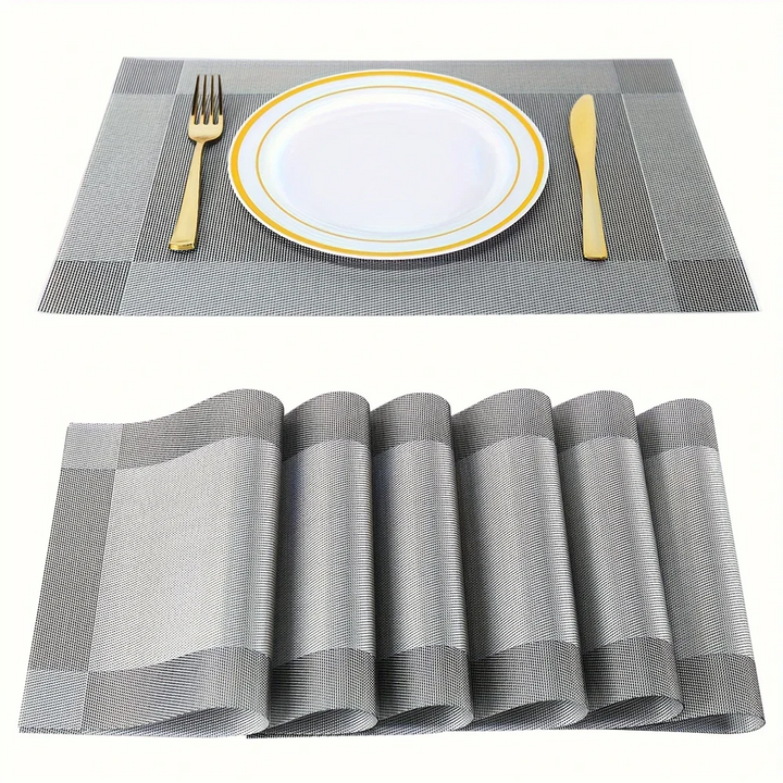 Heat-Resistant PVC Placemats - Washable &amp; Non-Slip Table Mats