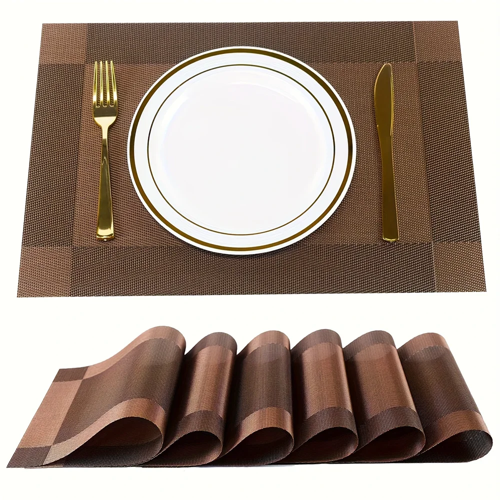 Heat-Resistant PVC Placemats - Washable &amp; Non-Slip Table Mats