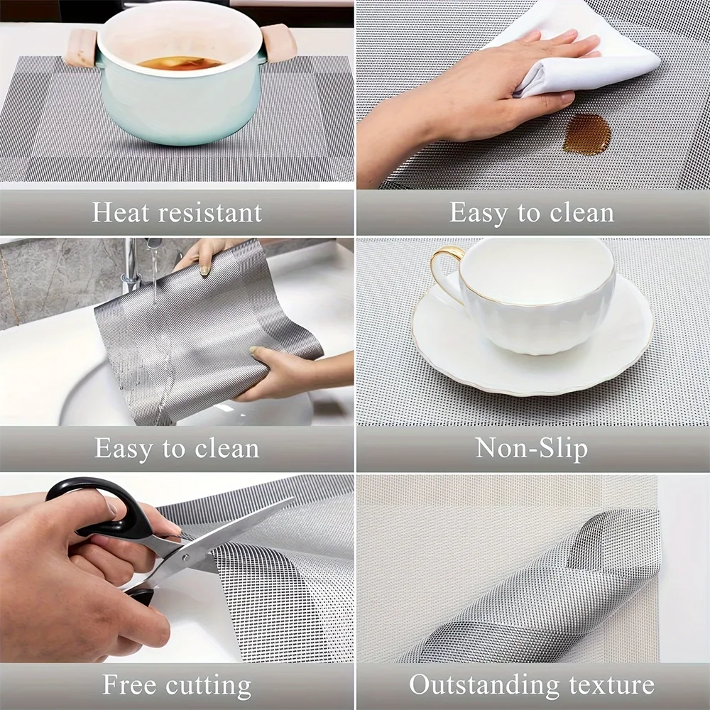Heat-Resistant PVC Placemats - Washable &amp; Non-Slip Table Mats