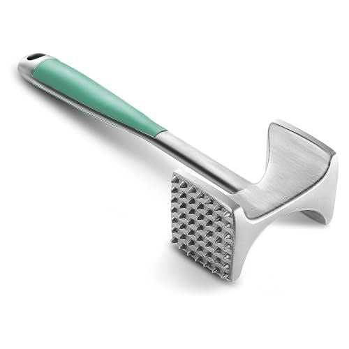 Heavy-Duty Stainless Steel Dual-Sided Meat Tenderizer with Ergonomic Non-Slip Handle