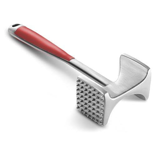 Heavy-Duty Stainless Steel Dual-Sided Meat Tenderizer with Ergonomic Non-Slip Handle