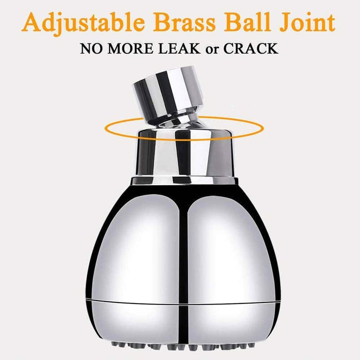 High-Pressure Fixed Showerhead with Brass Swivel Ball Joint - Anti-Clog &amp; Anti-Leak