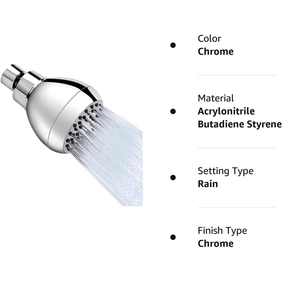 High-Pressure Fixed Showerhead with Brass Swivel Ball Joint - Anti-Clog &amp; Anti-Leak