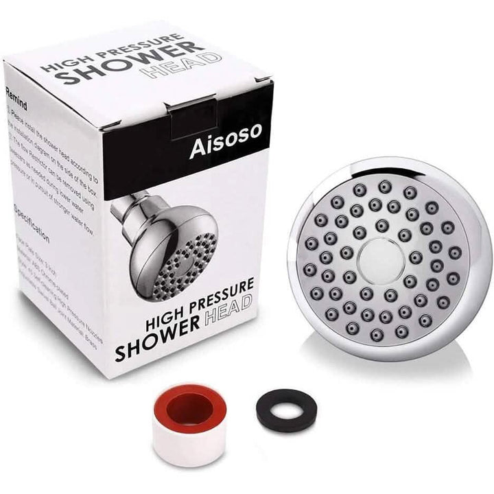 High-Pressure Fixed Showerhead with Brass Swivel Ball Joint - Anti-Clog &amp; Anti-Leak