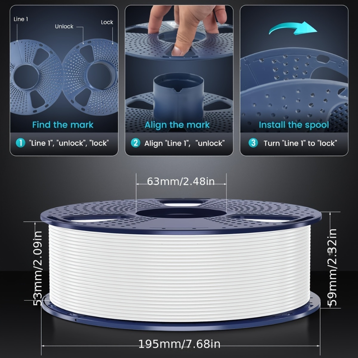High-Strength 1.75mm PETG 3D Printer Filament – Durable Spool, Steady Feed Rate