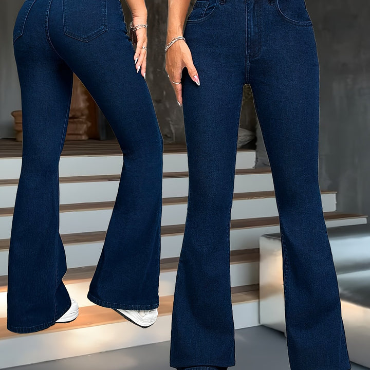 High-Waisted Flared Trousers