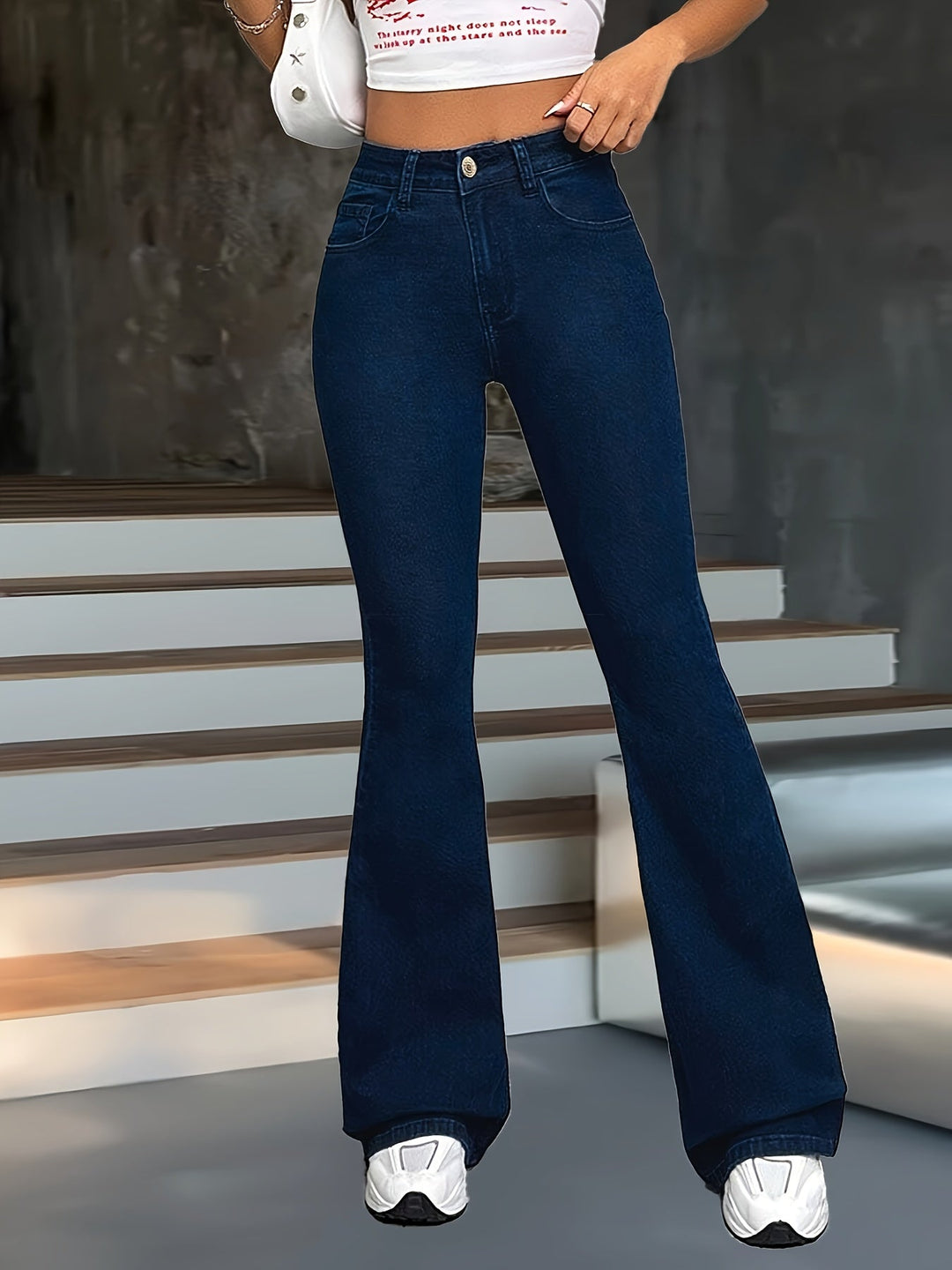 High-Waisted Flared Trousers