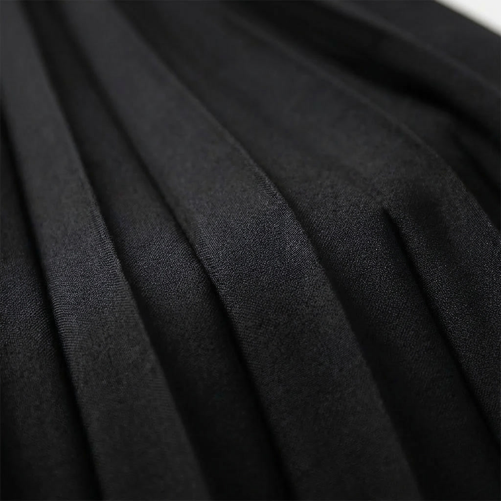 High-Waisted Pleated Midi Skirt