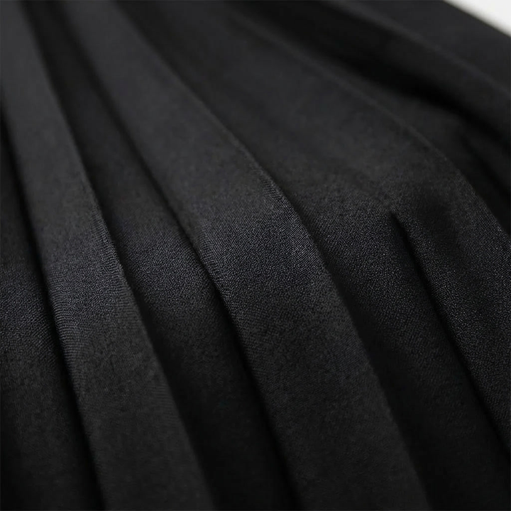 High-Waisted Pleated Midi Skirt