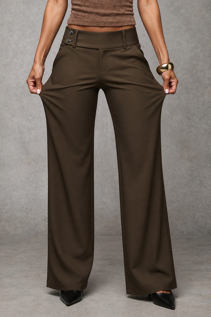 High-Waisted Wide-Leg Dress Trousers