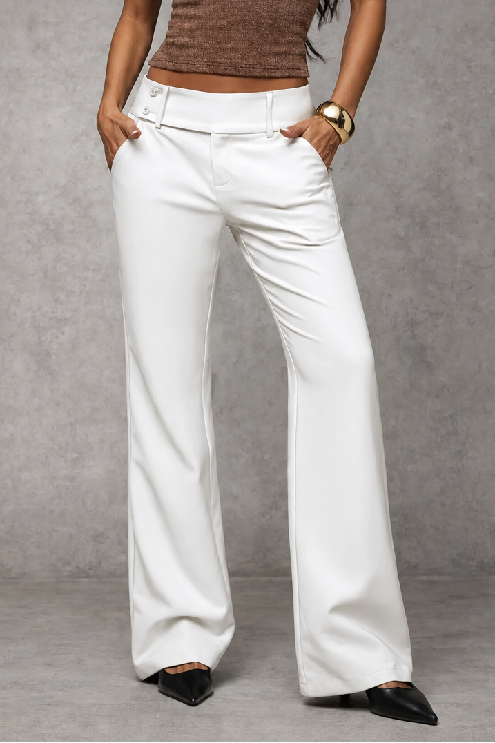 High-Waisted Wide-Leg Dress Trousers