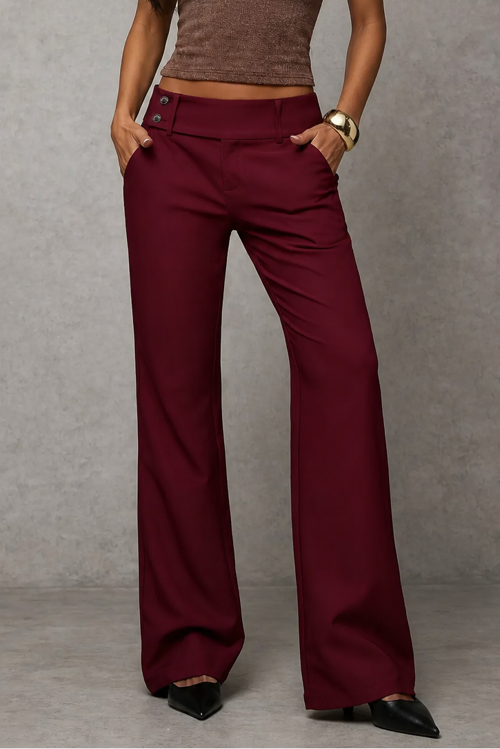 High-Waisted Wide-Leg Dress Trousers