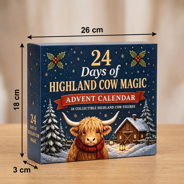 Highland Cow Advent Calendar 2026 – 24 Days Mini Figures
