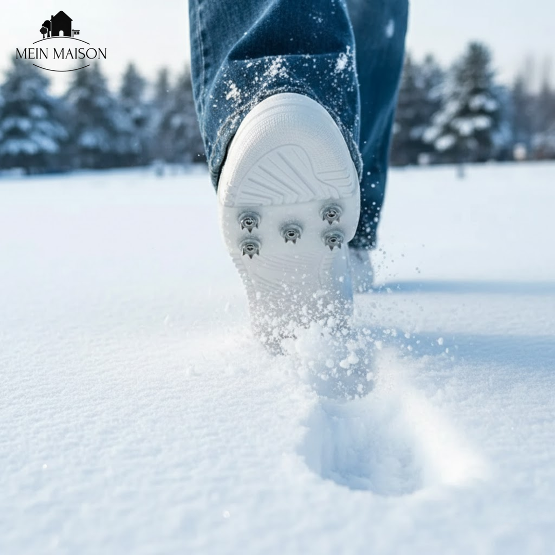 Ice Cleats with Metal Spikes and Silicone Straps for Winter Traction