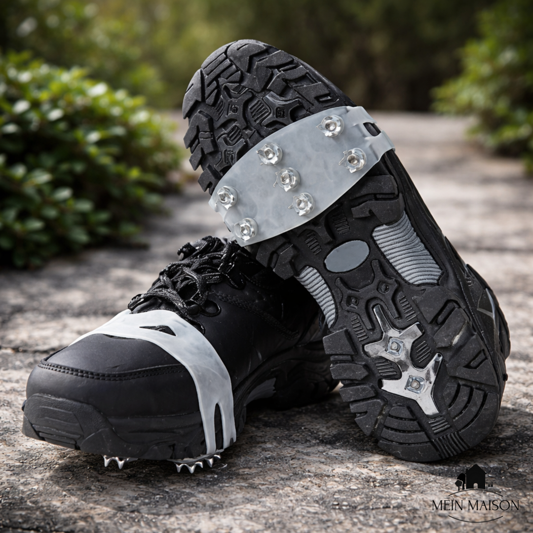 Ice Cleats with Metal Spikes and Silicone Straps for Winter Traction