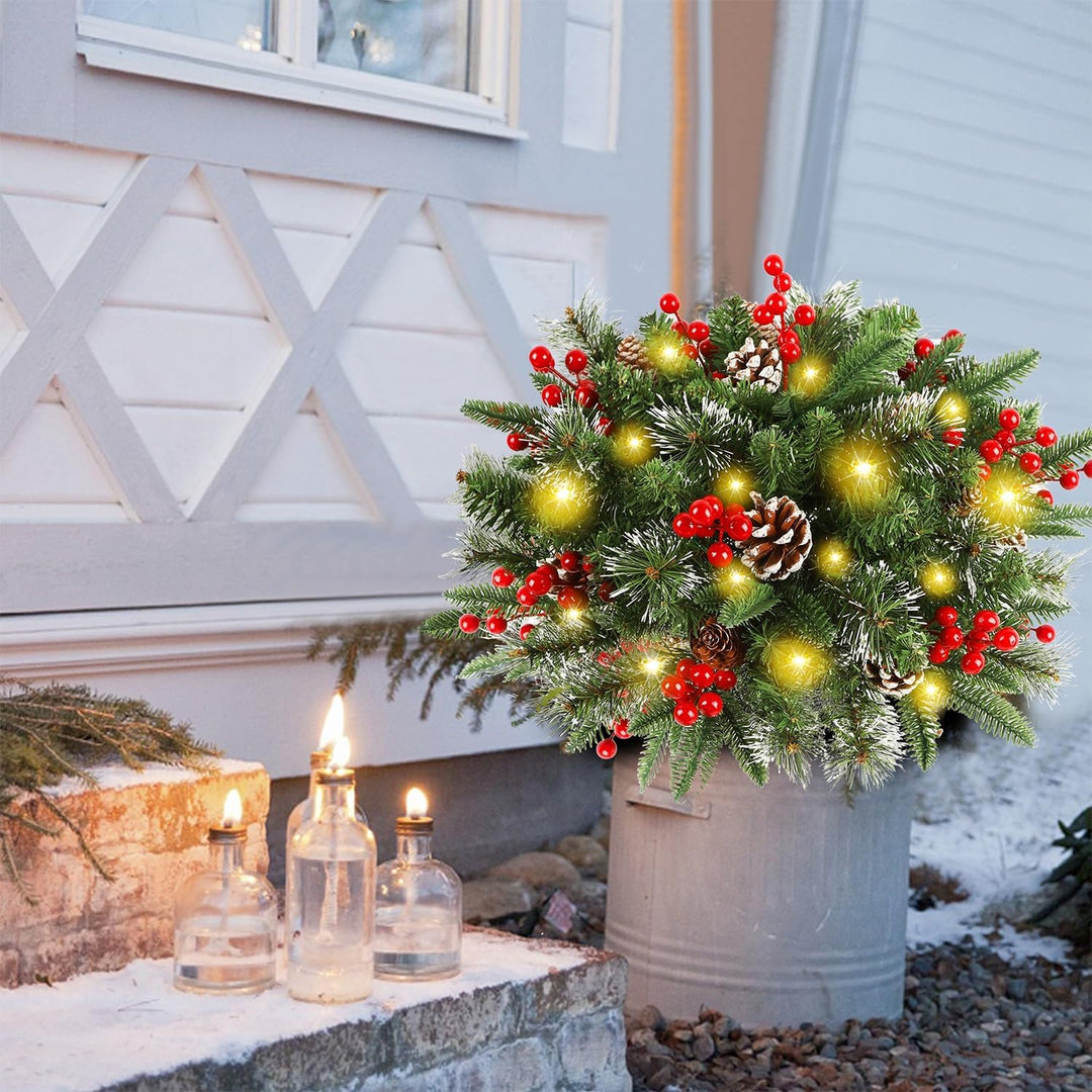 Illuminated Christmas Wreath – For Flower Pots &amp; Decoration