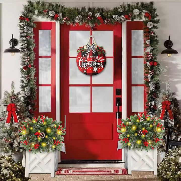Illuminated Christmas Wreath – For Flower Pots &amp; Decoration