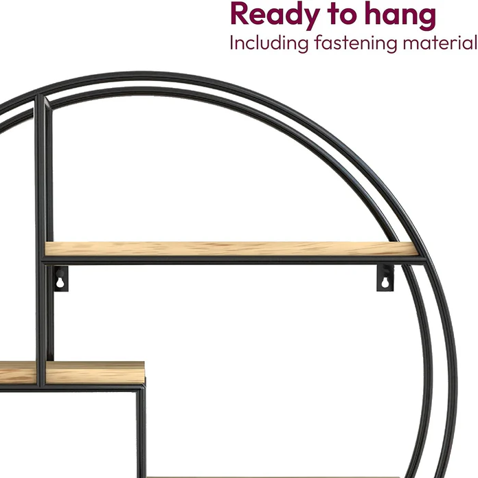 Industrial Round Wall Shelf