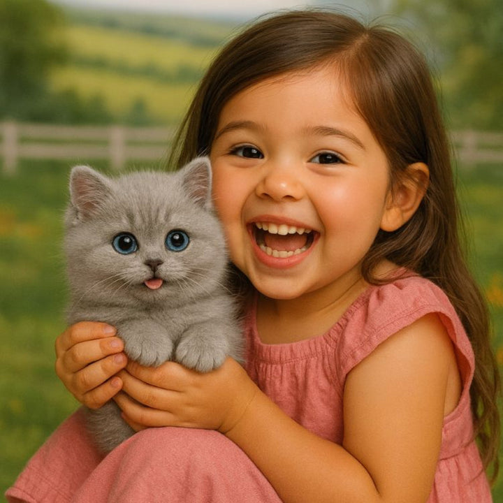 Interactive Grey Robot Kitten Toy with Realistic Movements