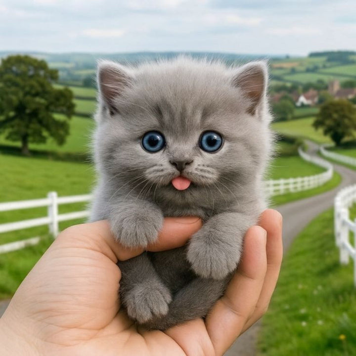 Interactive Grey Robot Kitten Toy with Realistic Movements