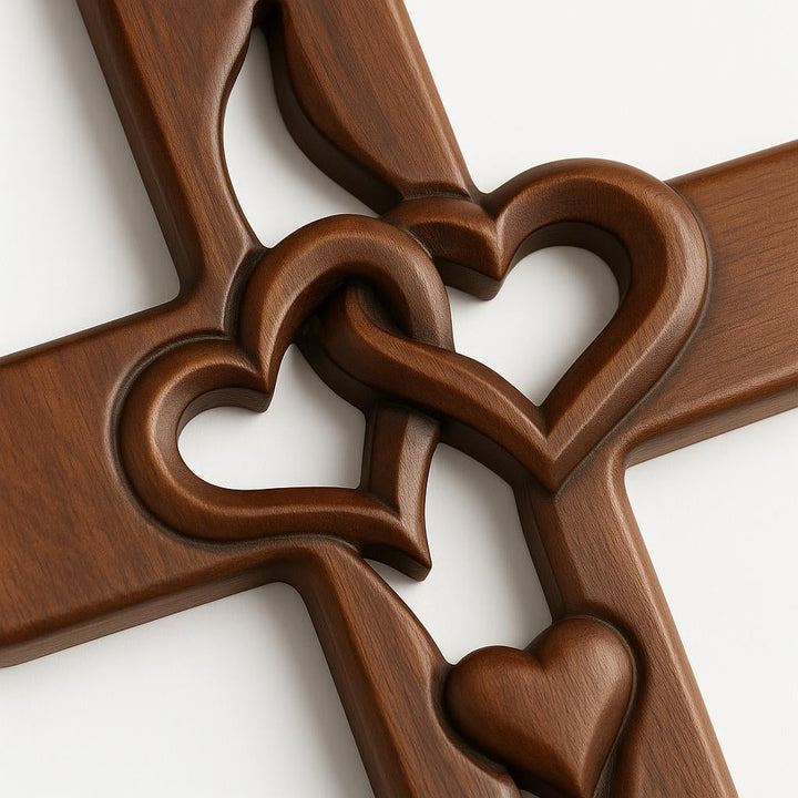 Intertwined Heart Cross Wall Decor