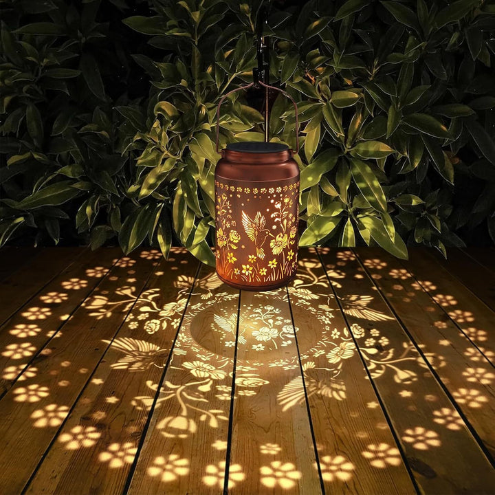Intricate Metal Shadow Projection Table Lamp with Rechargeable LED
