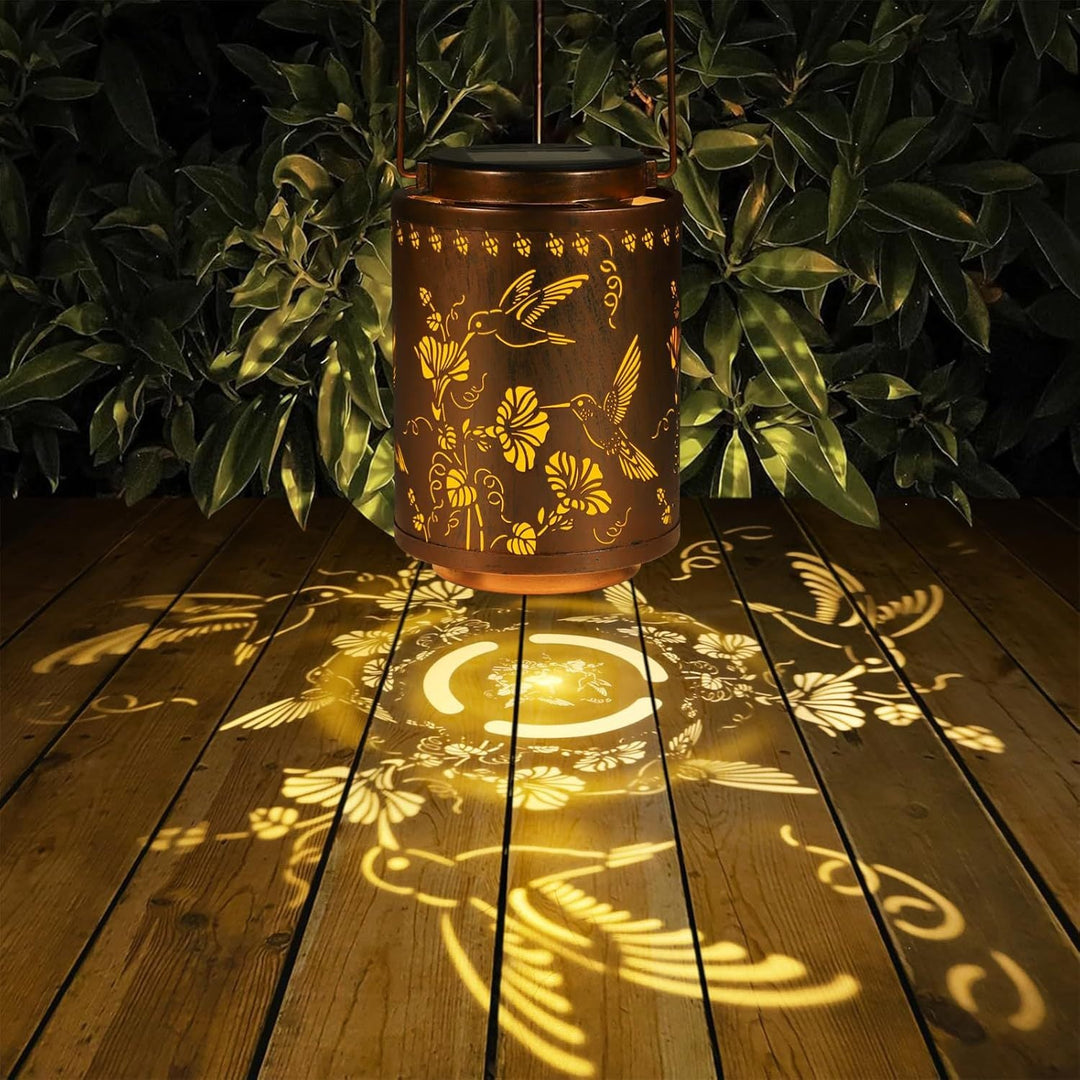 Intricate Metal Shadow Projection Table Lamp with Rechargeable LED
