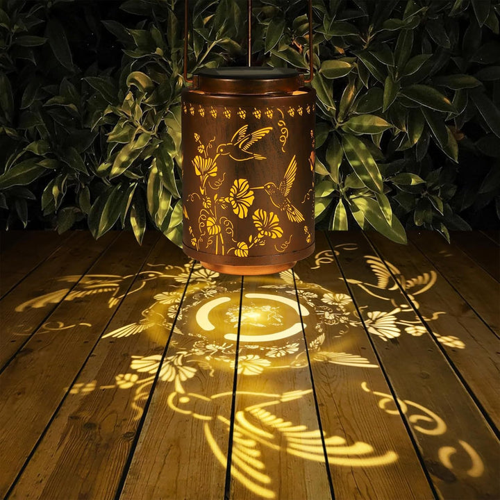 Intricate Metal Shadow Projection Table Lamp with Rechargeable LED
