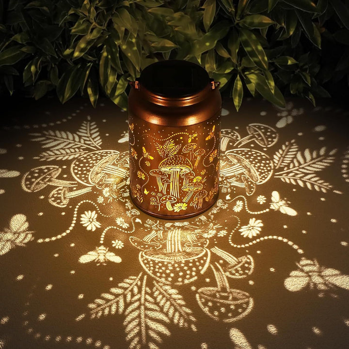 Intricate Metal Shadow Projection Table Lamp with Rechargeable LED