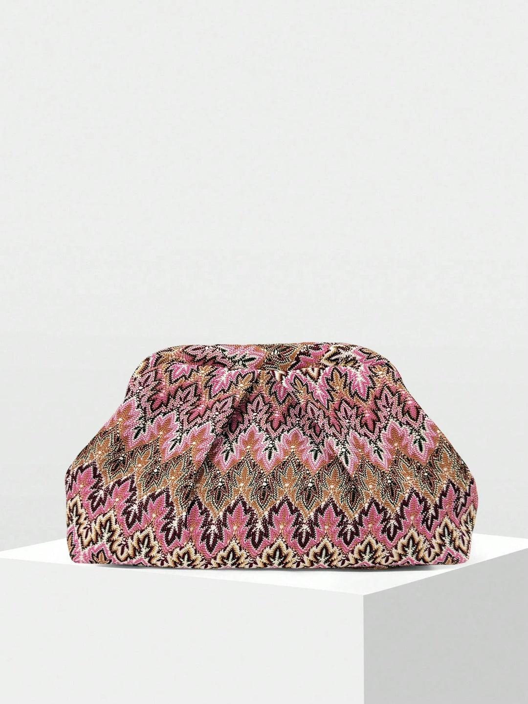Jacquard Pleated Clutch