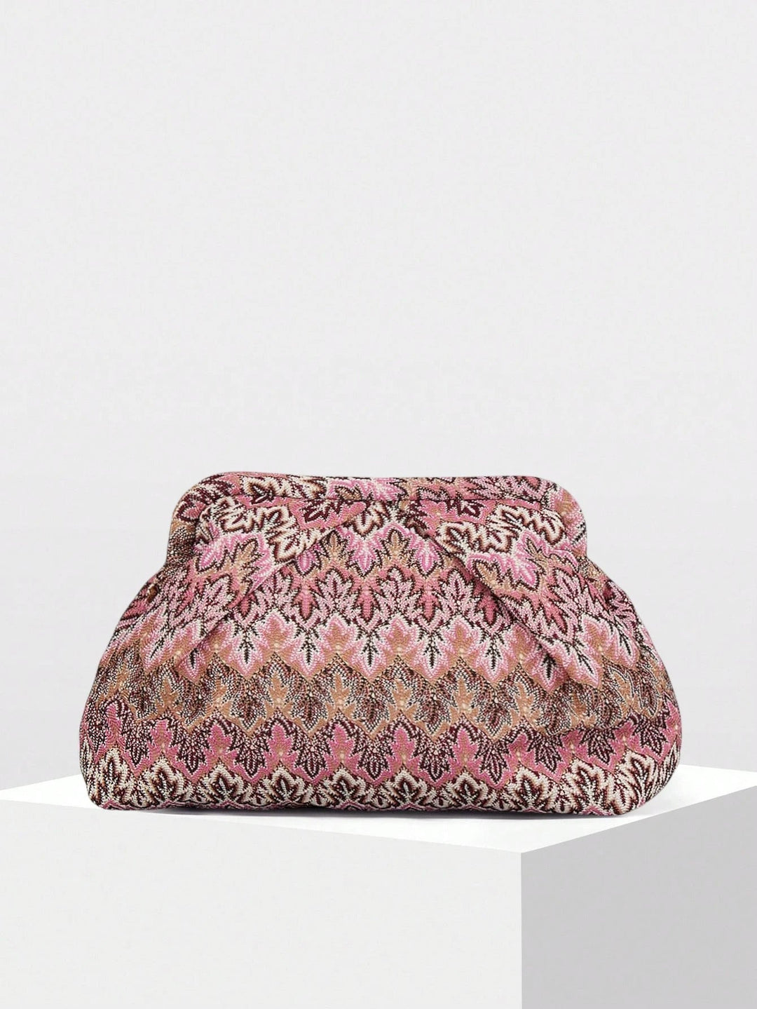 Jacquard Pleated Clutch