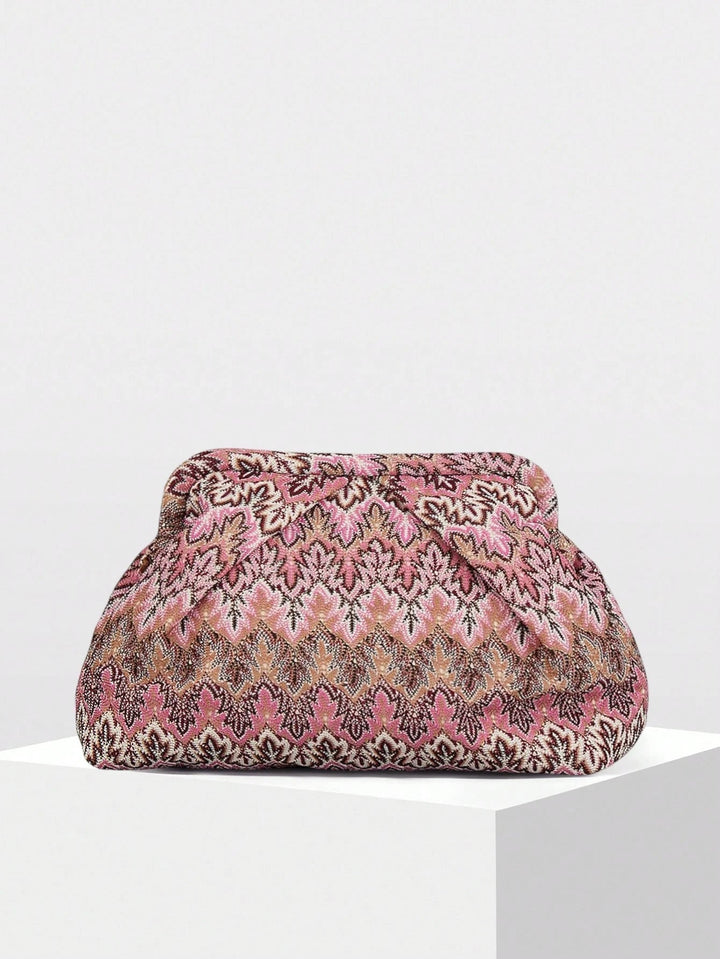 Jacquard Pleated Clutch
