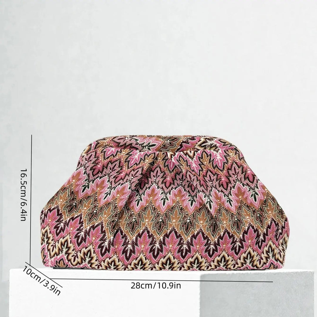 Jacquard Pleated Clutch