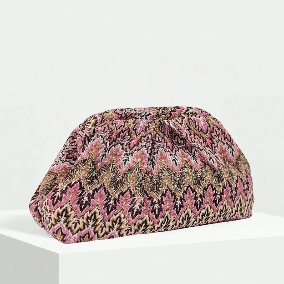 Jacquard Pleated Clutch