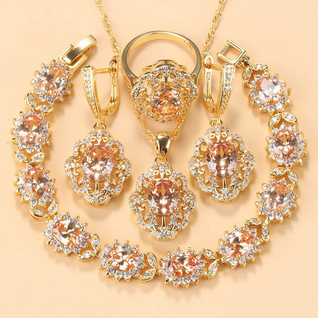 Jewellery Set With Cubic Zirconia - GlamourEssence