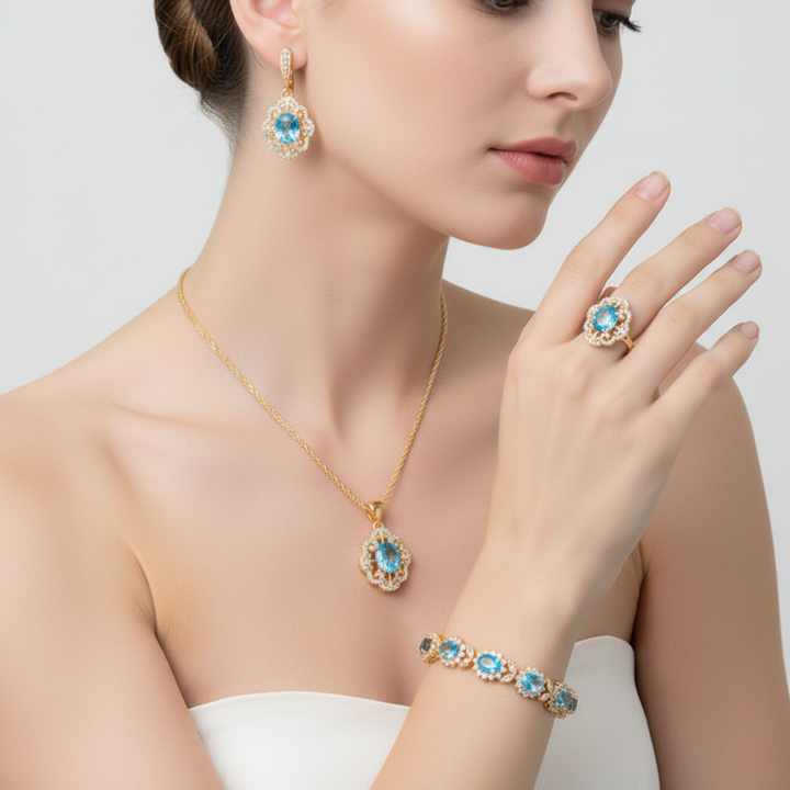 Jewellery Set With Cubic Zirconia - GlamourEssence