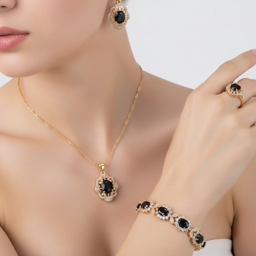 Jewellery Set With Cubic Zirconia - GlamourEssence