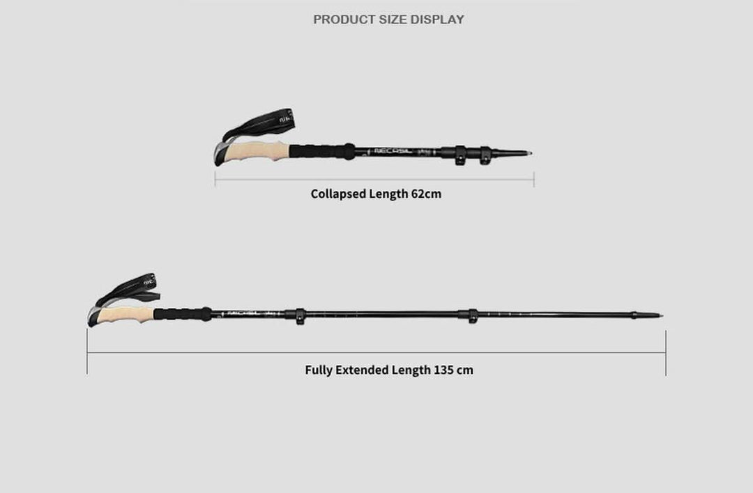 Joint-Friendly Carbon Trekking Poles with Anti-Shock System