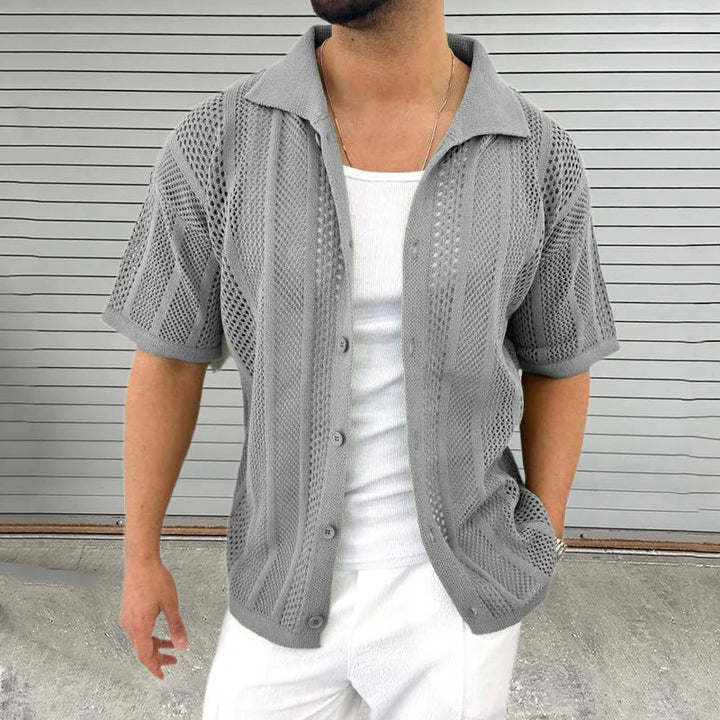 Knitted Shirt with Classic Collar