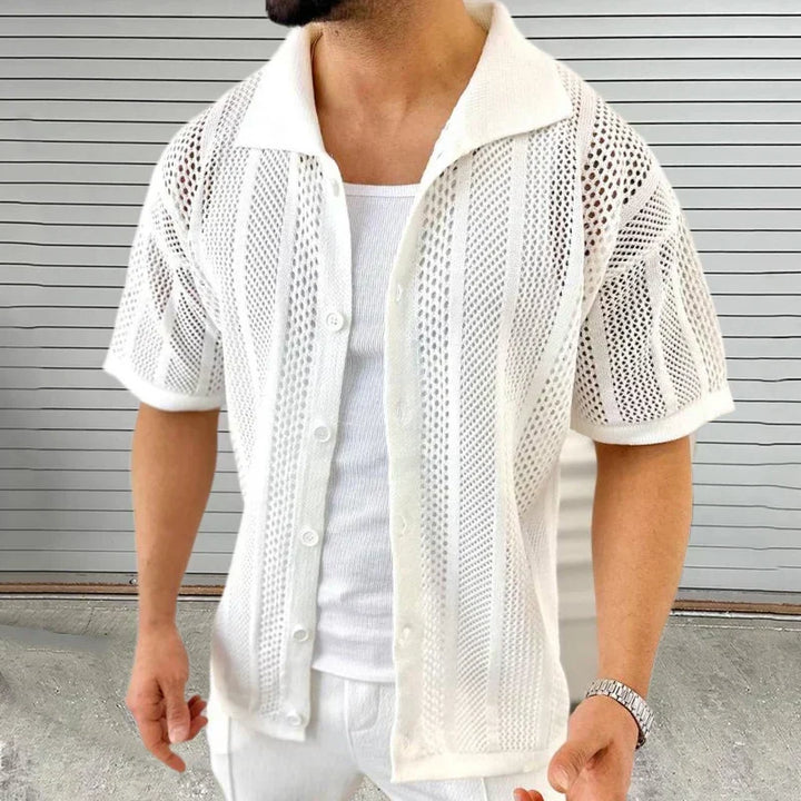 Knitted Shirt with Classic Collar