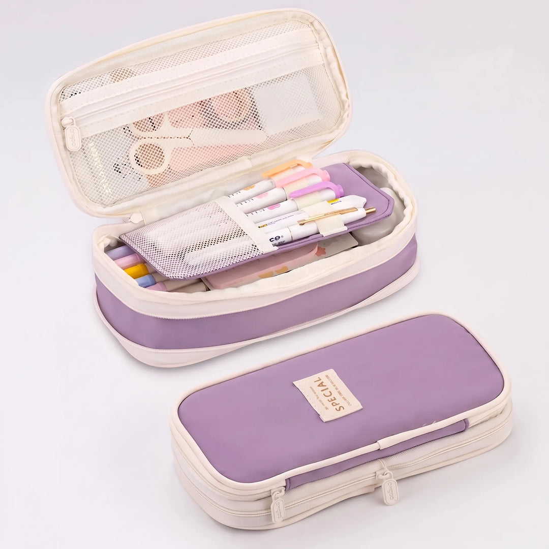 Large Capacity Double-Layer Stationery Pouch