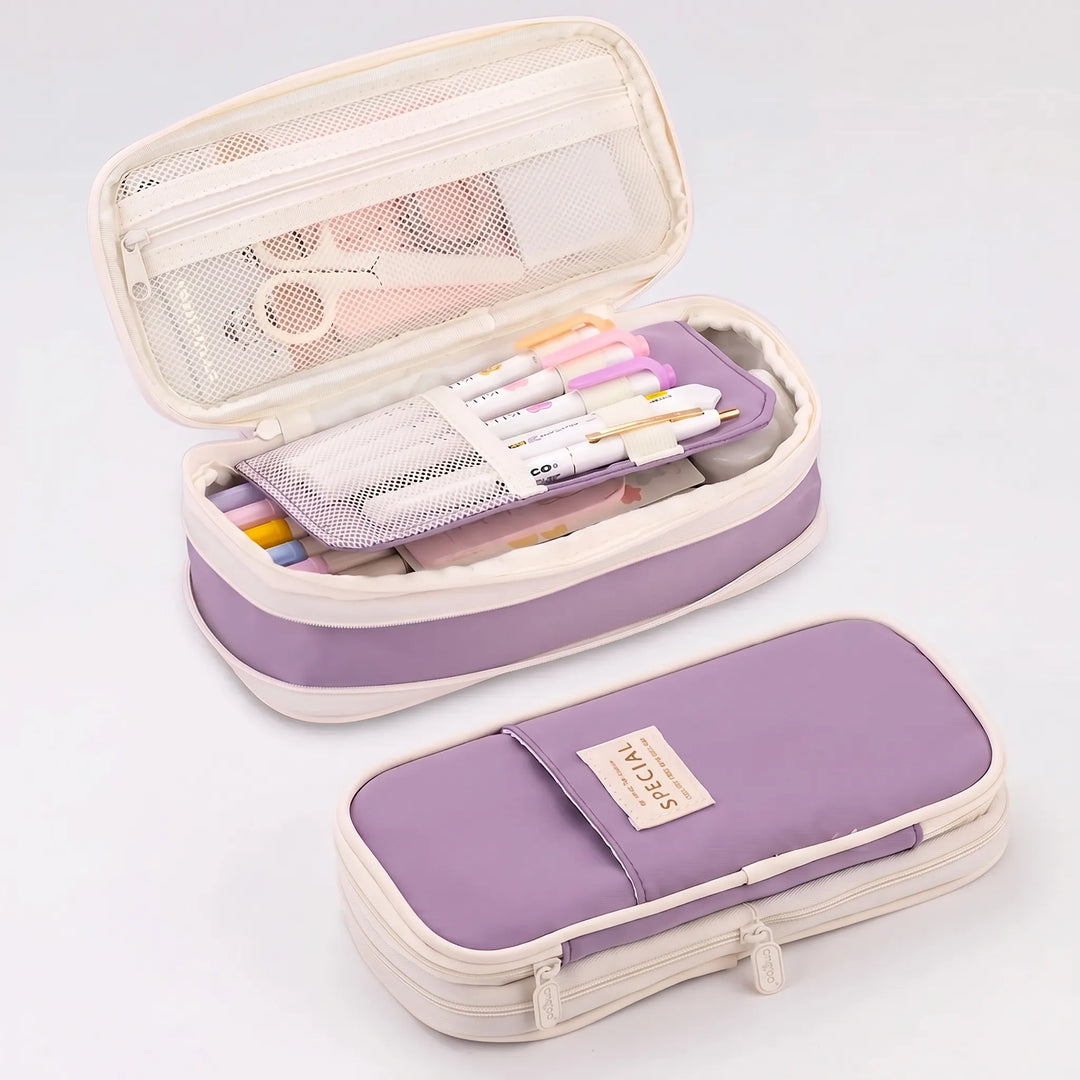 Large Capacity Double-Layer Stationery Pouch