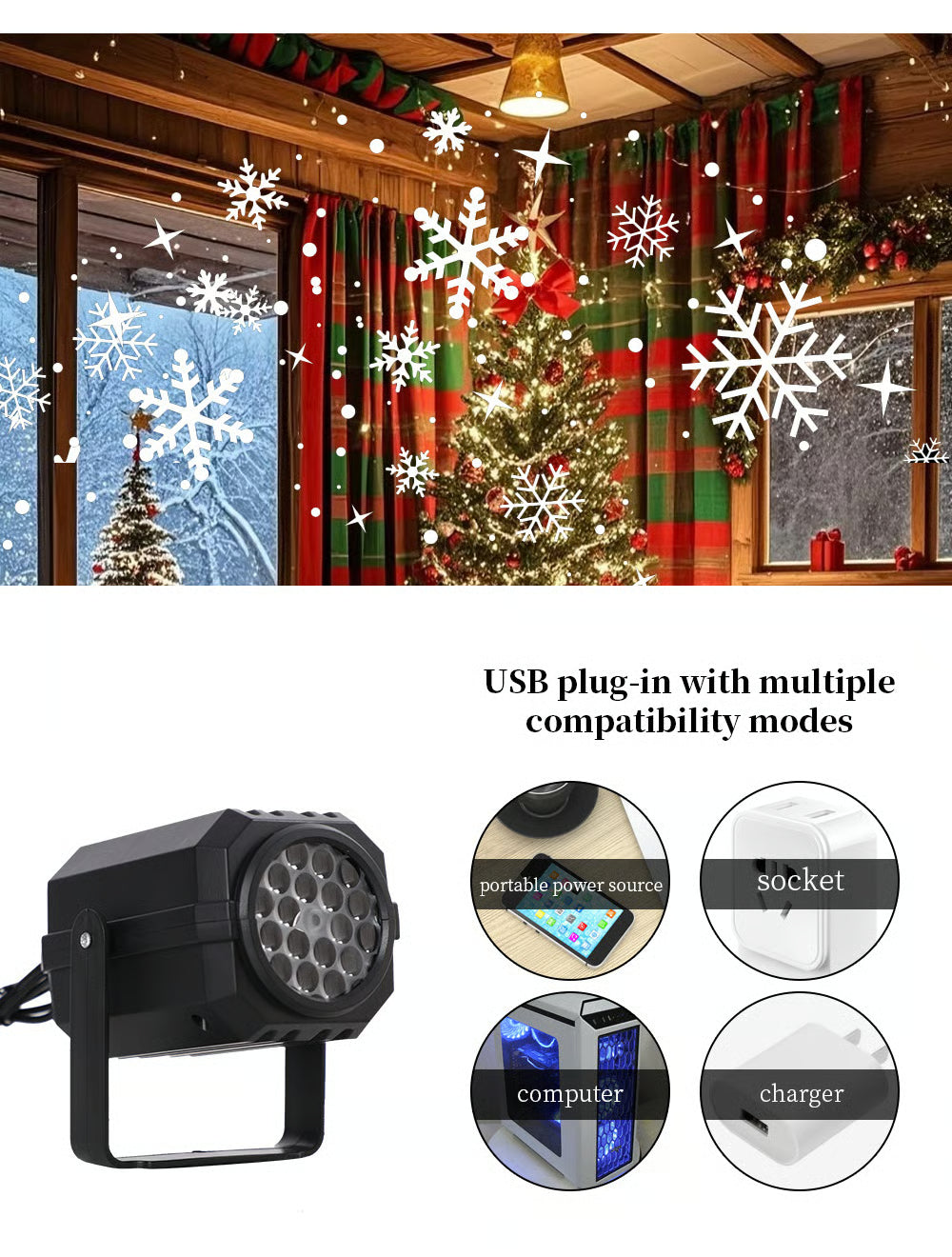 LED Christmas Projector Light with 16 Patterns